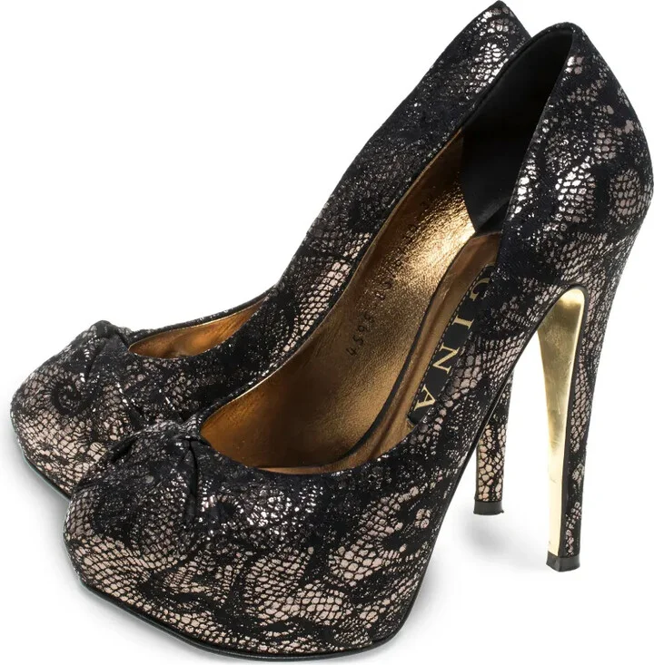 Pre-owned 130mm peep-toe pumps - Image 3