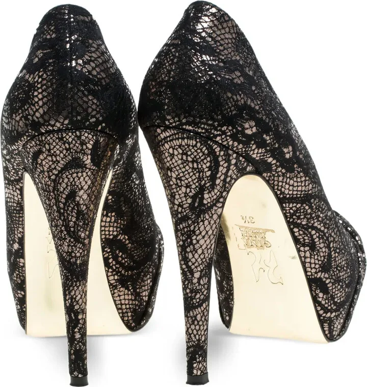 Pre-owned 130mm peep-toe pumps - Image 4