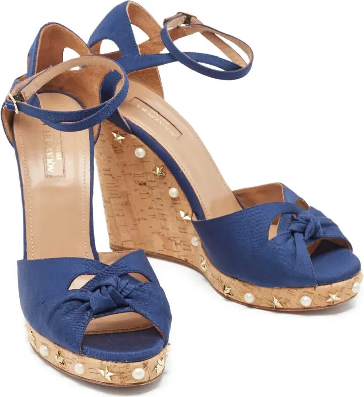Pre-Owned 130mm Peep-Toe Wedge Sandals - Image 2