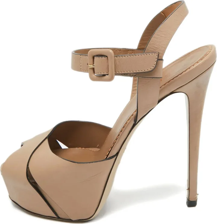 Pre-owned 130mm platform sandals