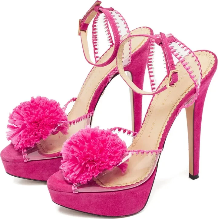 Pre-owned 130mm pompom sandals - Image 2