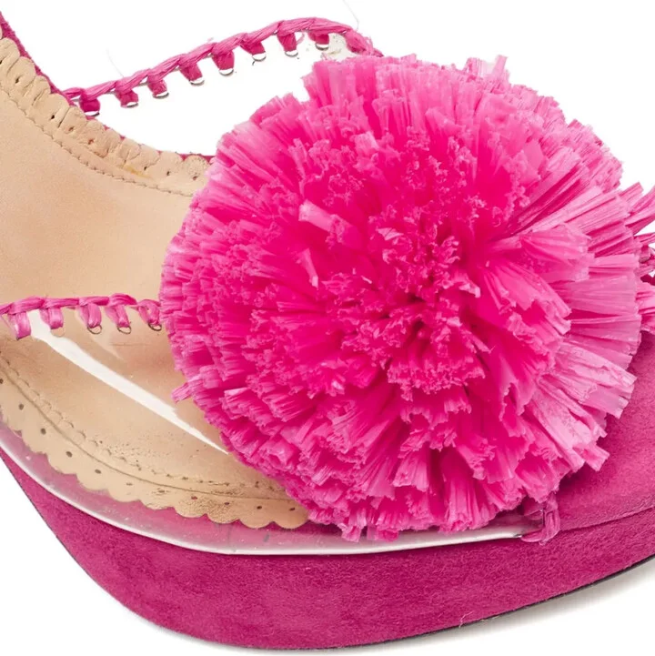 Pre-owned 130mm pompom sandals - Image 5