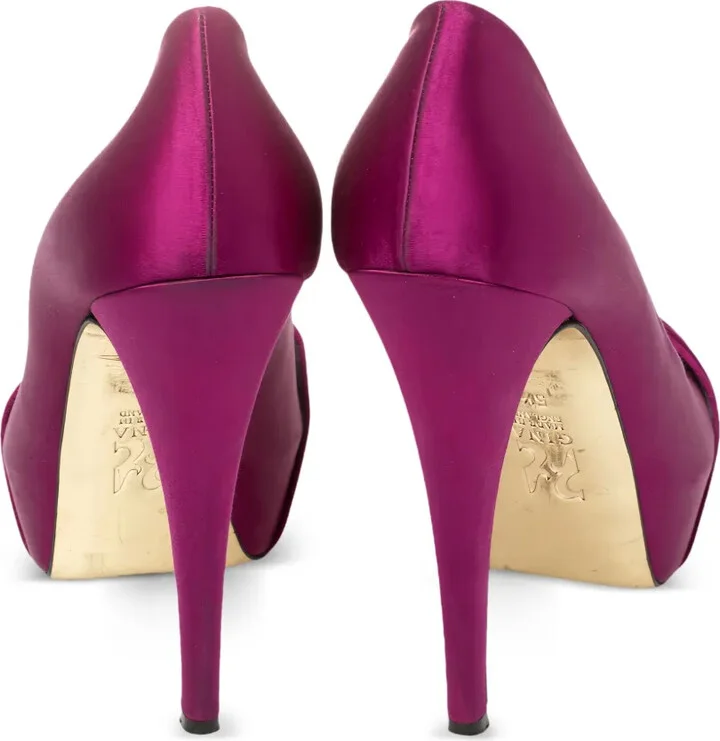 Pre-Owned 130mm Satin Pumps - Image 3