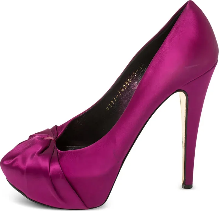 Pre-Owned 130mm Satin Pumps