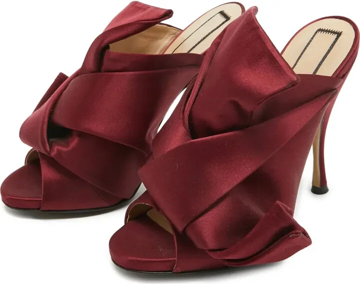 Pre-Owned 130mm Satin Sandals - Image 2