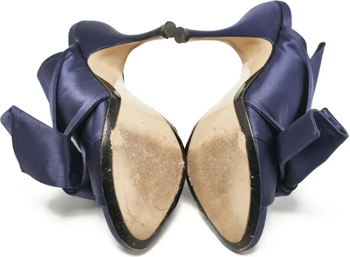 Pre-Owned 130mm Satin Wrap Sandals - Image 5