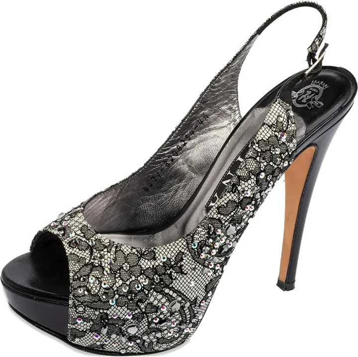 Pre-owned 130mm slingback platform pumps - Image 2