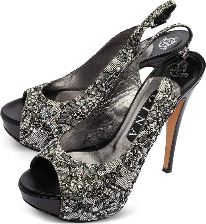 Pre-owned 130mm slingback platform pumps - Image 4