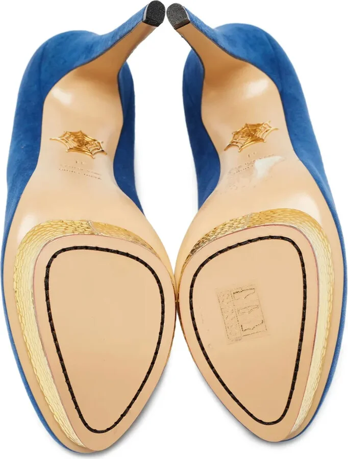 Pre-Owned 130mm suede heeled pumps - Image 5
