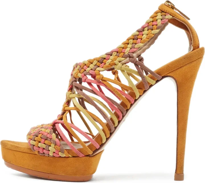 Pre-Owned 130mm Woven Sandals