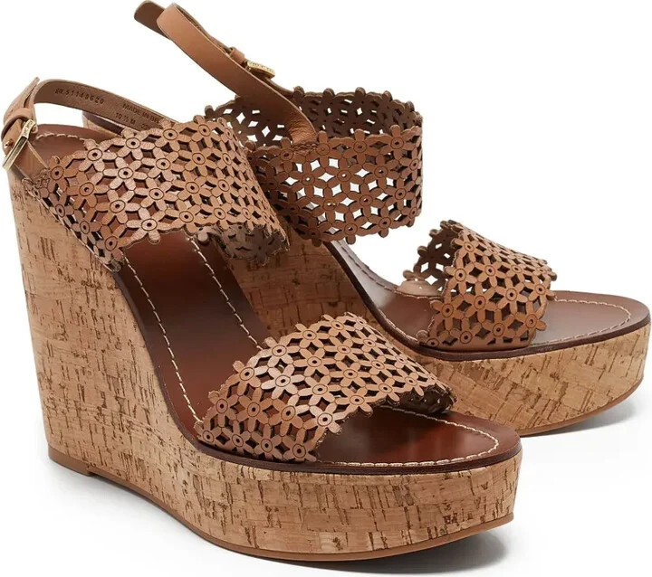 pre-owned 135mm Daisy wedged sandals - Image 2