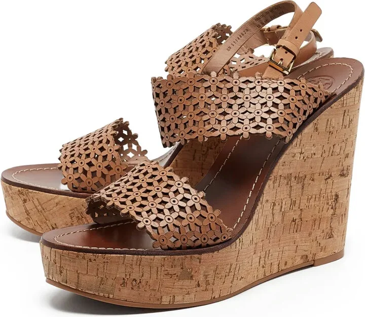 pre-owned 135mm Daisy wedged sandals - Image 4