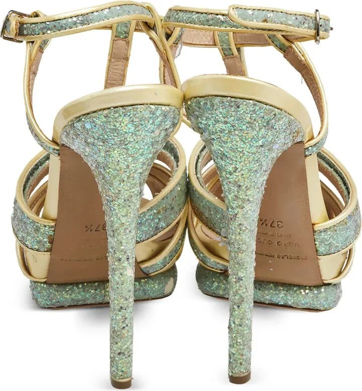 Pre-owned 135mm glitter platform sandals - Image 3