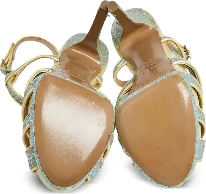 Pre-owned 135mm glitter platform sandals - Image 4