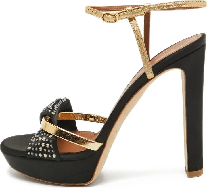 pre-owned 135mm Lauren crystal-embellished sandals
