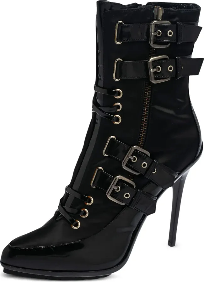 Pre-owned 135mm leather buckles boots - Image 2