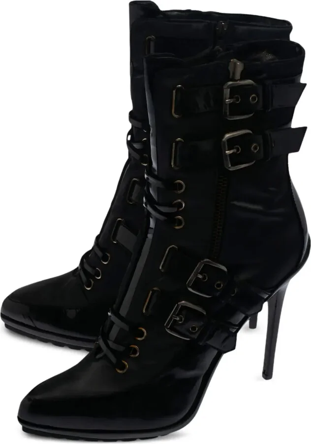 Pre-owned 135mm leather buckles boots - Image 3