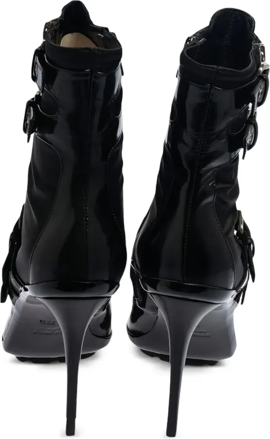 Pre-owned 135mm leather buckles boots - Image 4