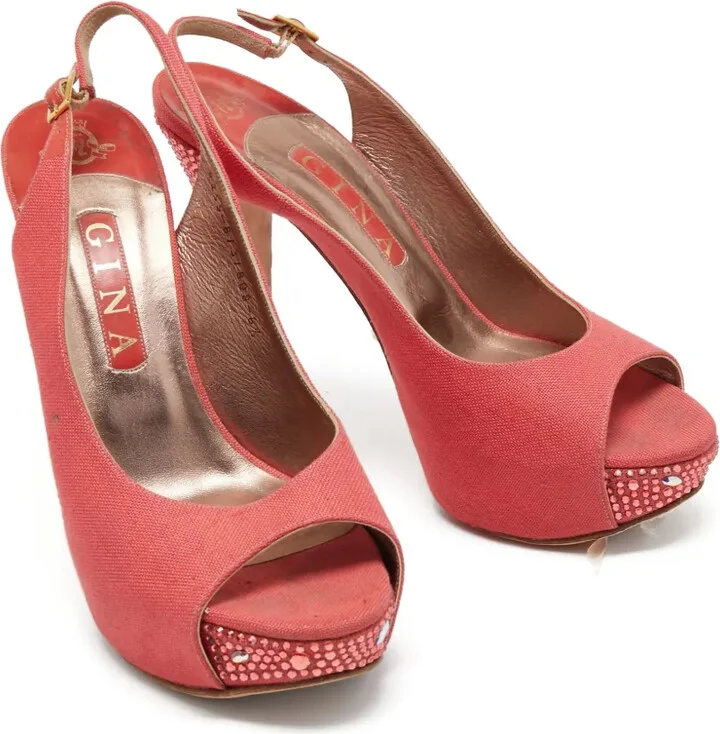 Pre-Owned 135mm Peep-Toe Slingback Pumps - Image 2
