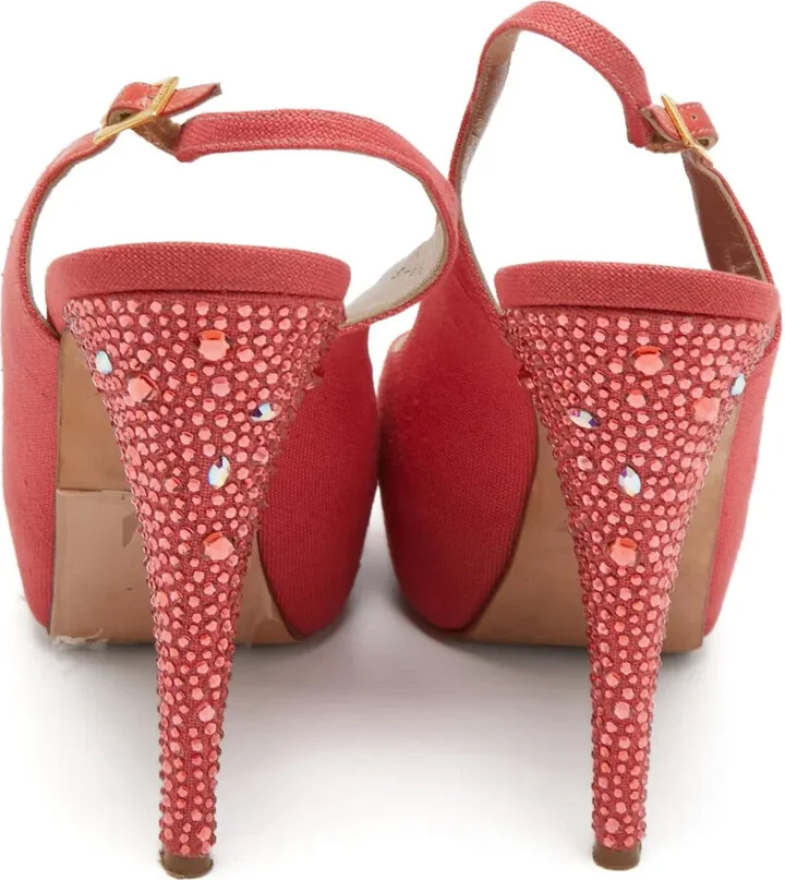 Pre-Owned 135mm Peep-Toe Slingback Pumps - Image 4