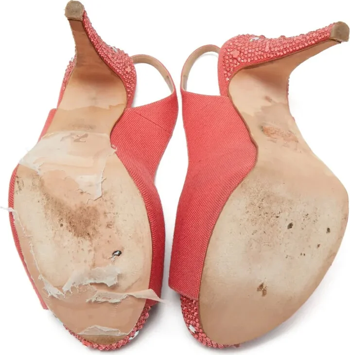 Pre-Owned 135mm Peep-Toe Slingback Pumps - Image 5