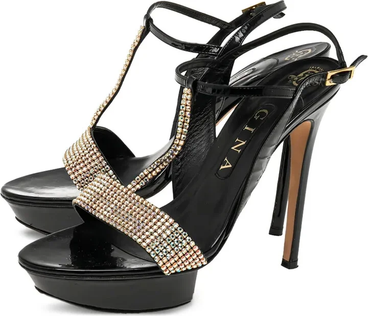 Pre-Owned 135mm Rhinestone-Embellished Sandals - Image 3