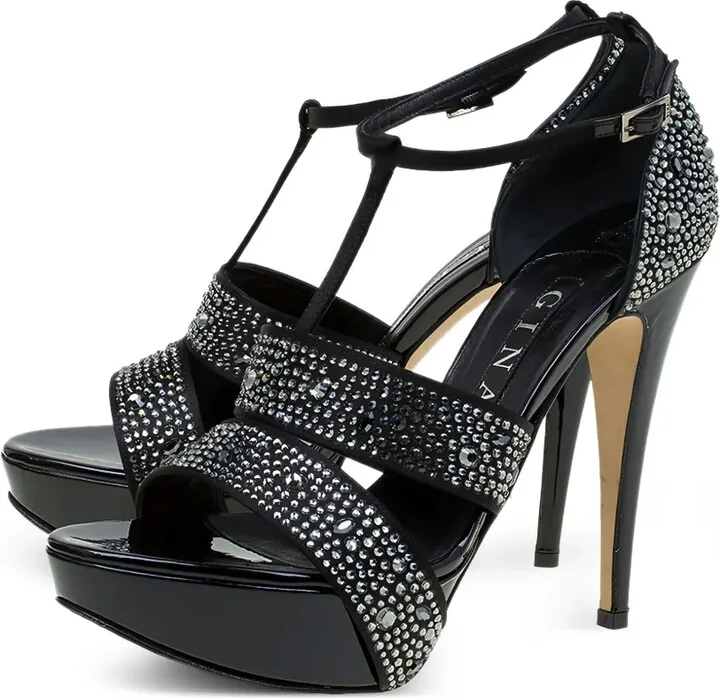 Pre-Owned 135mm Rhinestoned Sandals - Image 2
