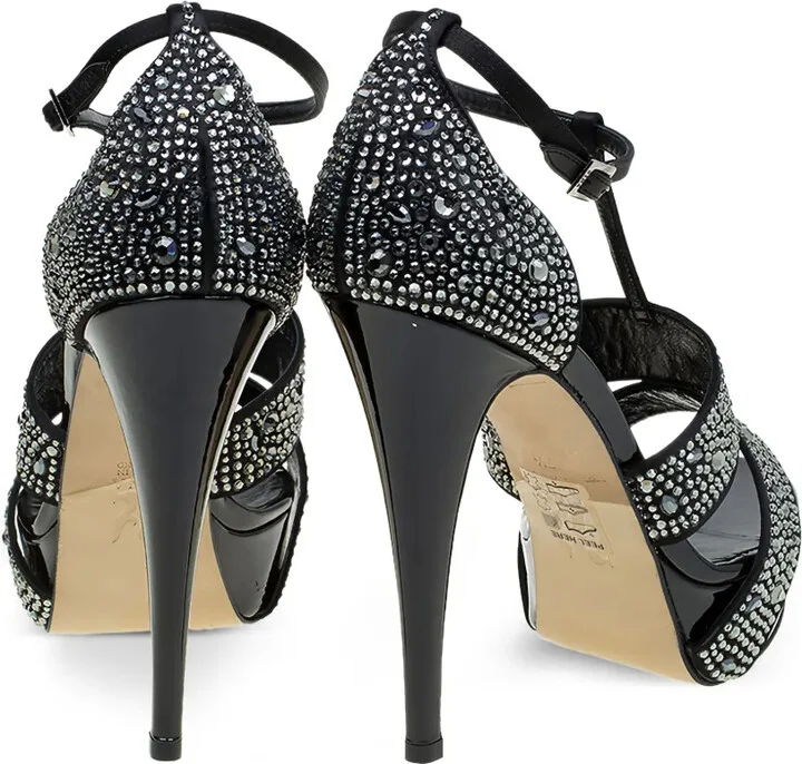 Pre-Owned 135mm Rhinestoned Sandals - Image 3