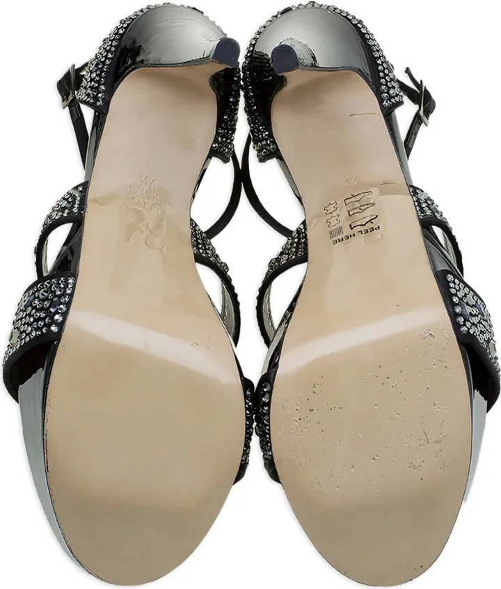Pre-Owned 135mm Rhinestoned Sandals - Image 4