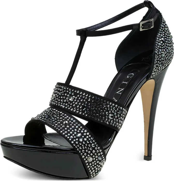 Pre-Owned 135mm Rhinestoned Sandals
