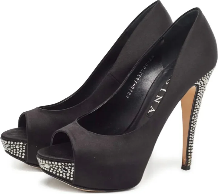 Pre-Owned 135mm Satin Pumps - Image 3