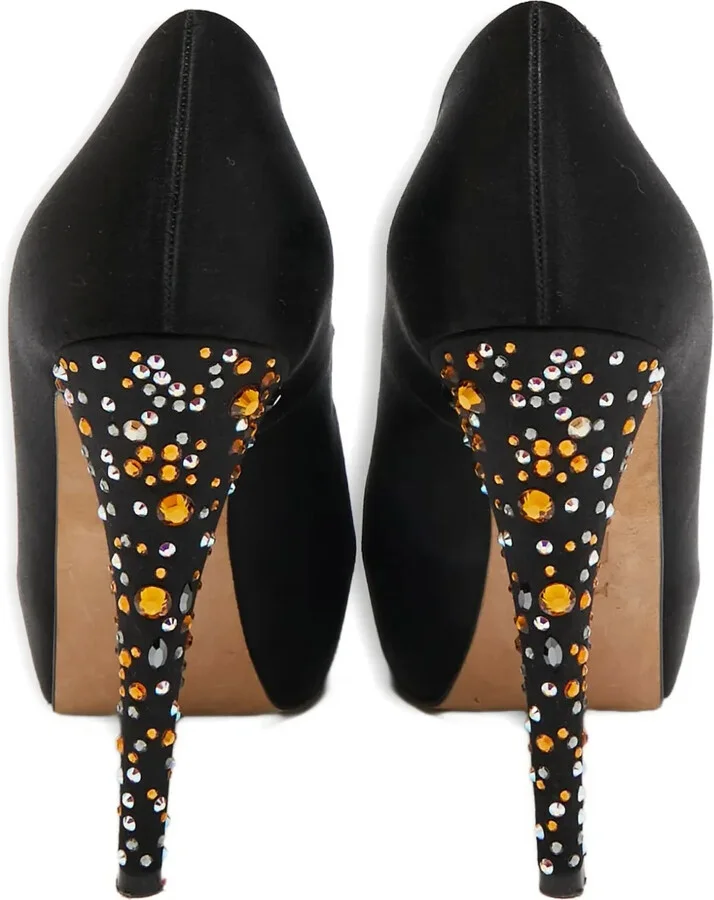 Pre-owned 135mm satin pumps - Image 3