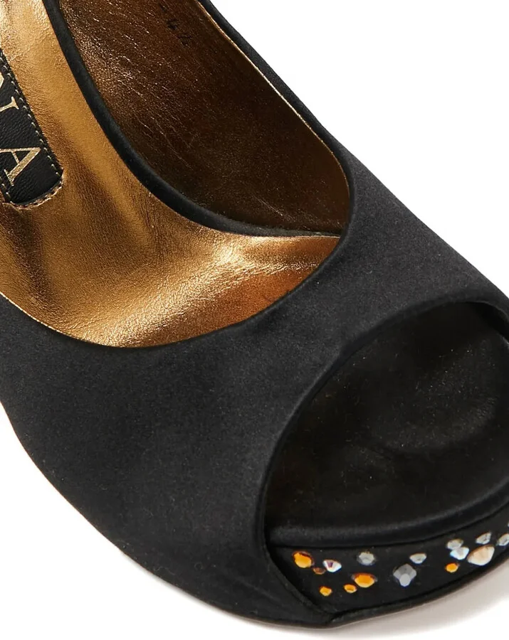 Pre-owned 135mm satin pumps - Image 5