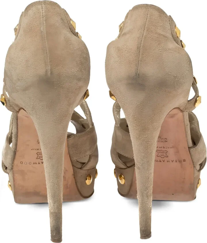 Pre-Owned 135mm Studded Platform Pumps - Image 3