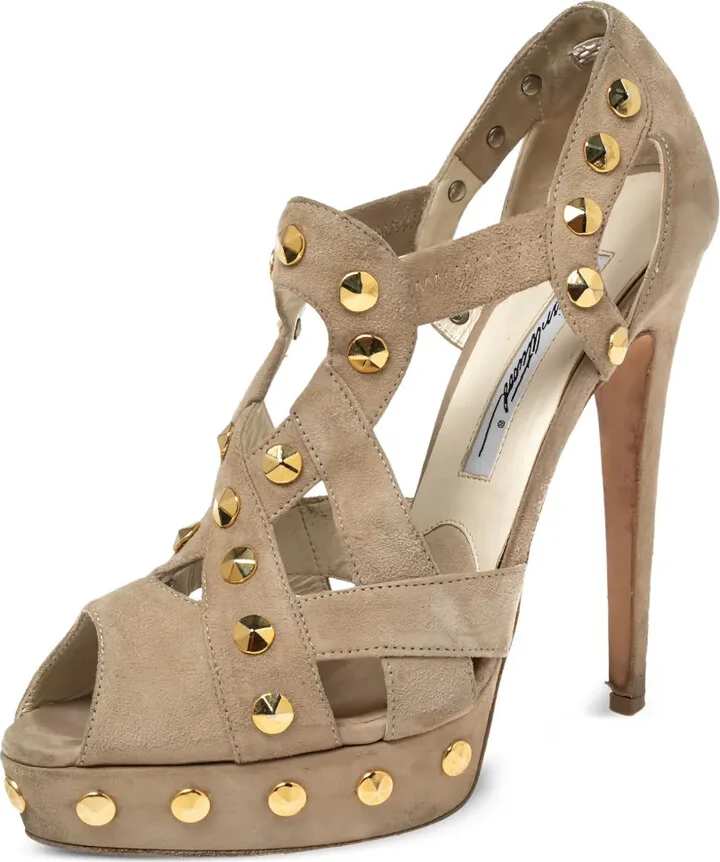 Pre-Owned 135mm Studded Platform Pumps - Image 5