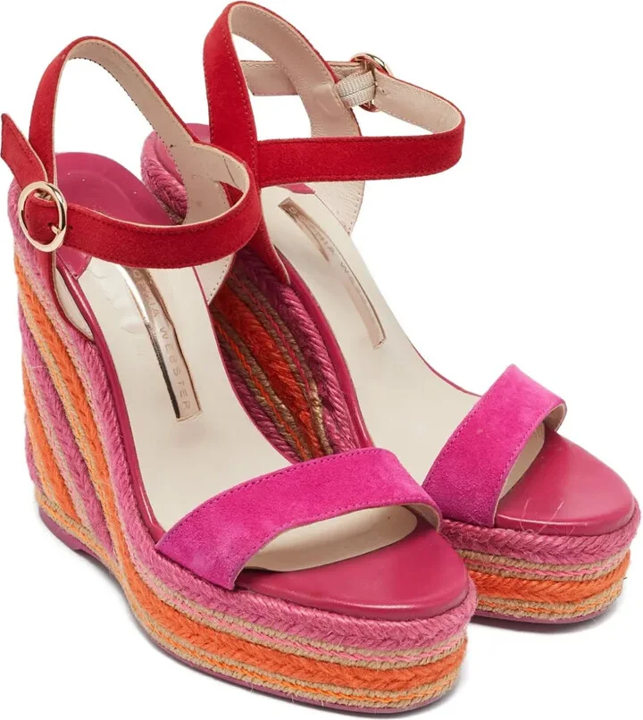 Pre-owned 135mm suede espadrille wedge sandals - Image 2