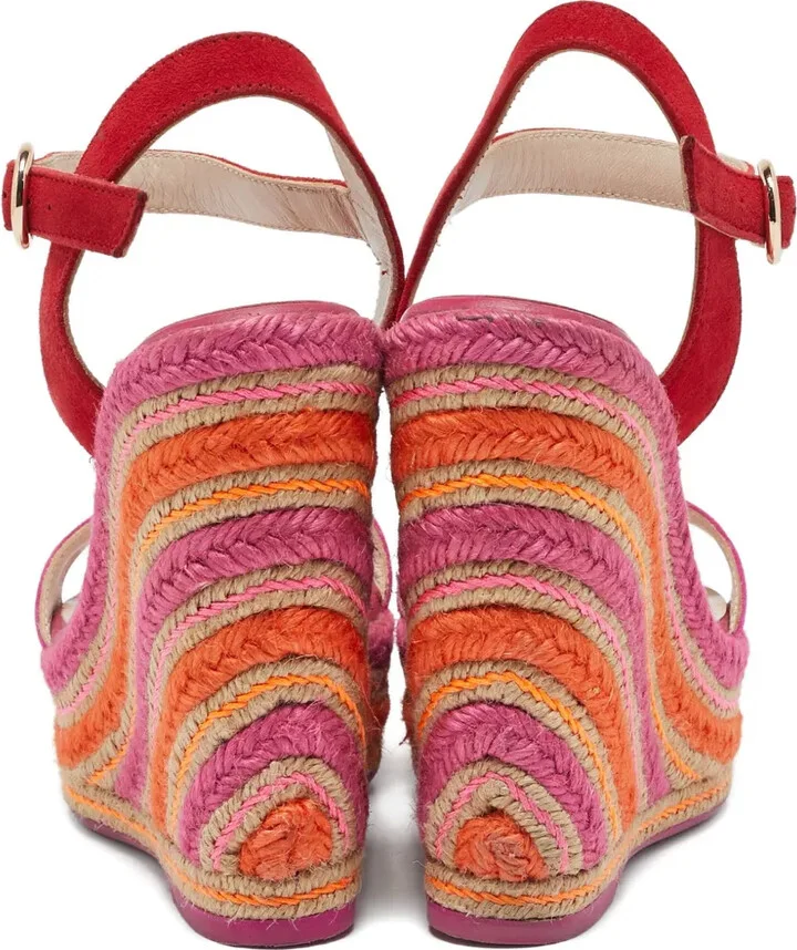 Pre-owned 135mm suede espadrille wedge sandals - Image 3