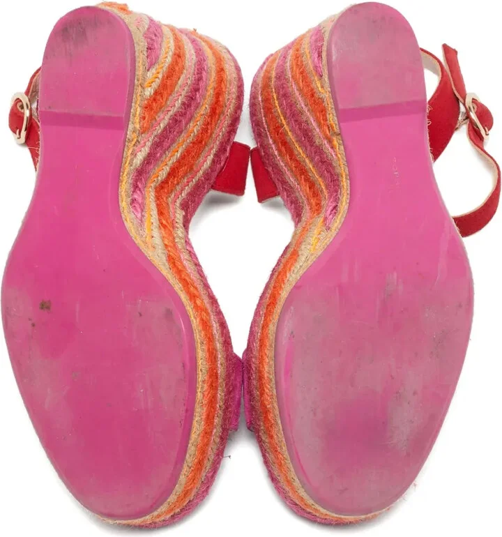Pre-owned 135mm suede espadrille wedge sandals - Image 4