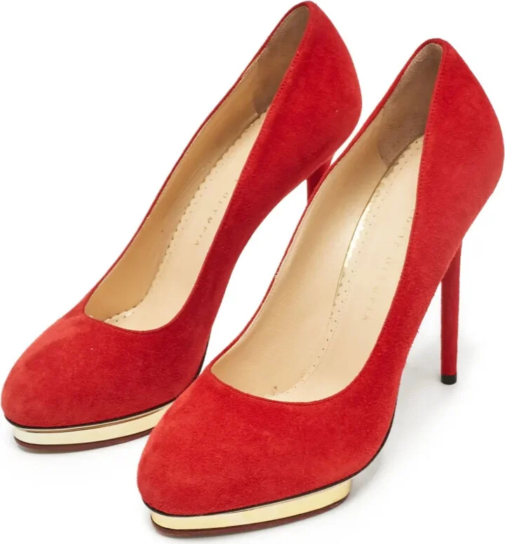 Pre-Owned 135mm Suede Stiletto Pumps - Image 4