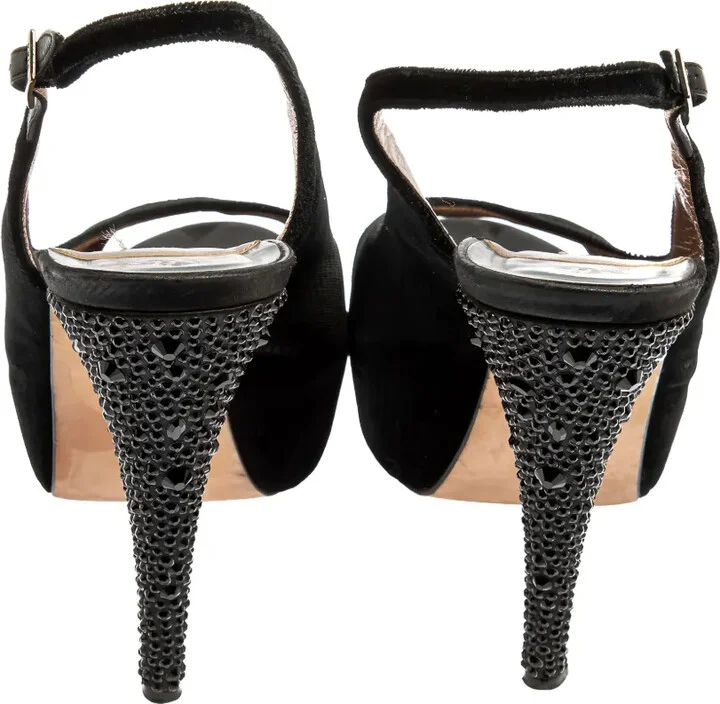 Pre-Owned 140mm Embellished Slingback Sandals - Image 3