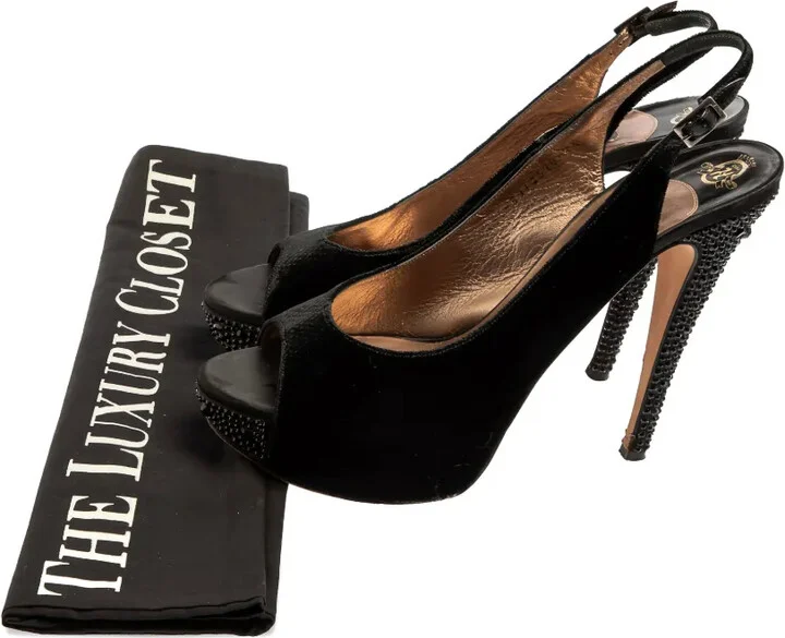Pre-Owned 140mm Embellished Slingback Sandals - Image 5