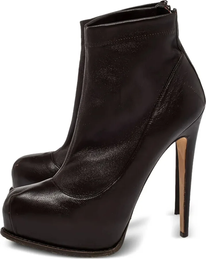 Pre-Owned 140mm Leather Booties - Image 3