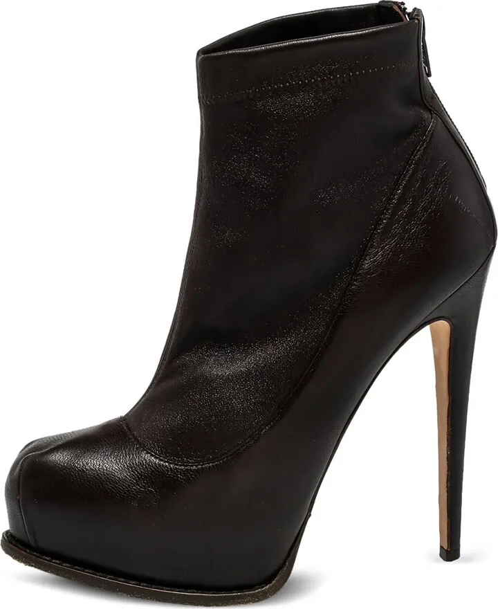 Pre-Owned 140mm Leather Booties