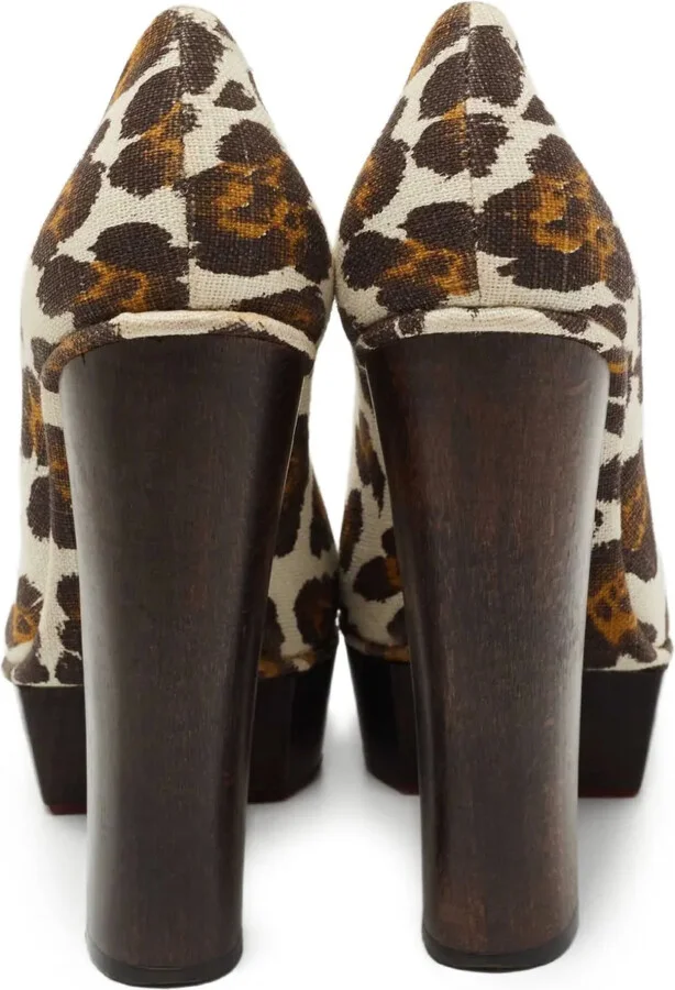 Pre-Owned 140mm Leopard-Print Platform Pumps - Image 3