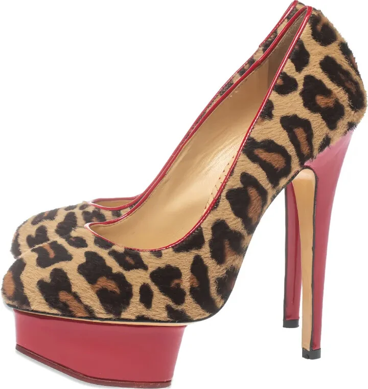 Pre-Owned 140mm Leopard-Print Platform Pumps - Image 2