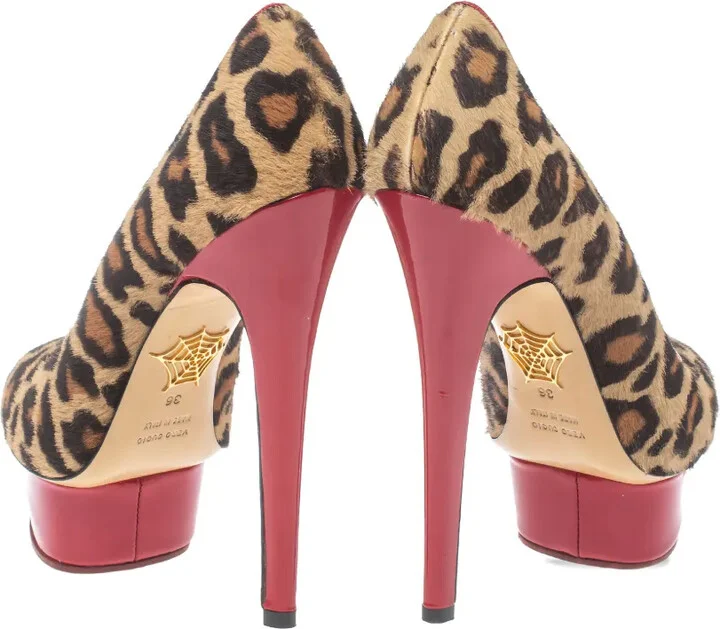 Pre-Owned 140mm Leopard-Print Platform Pumps - Image 4