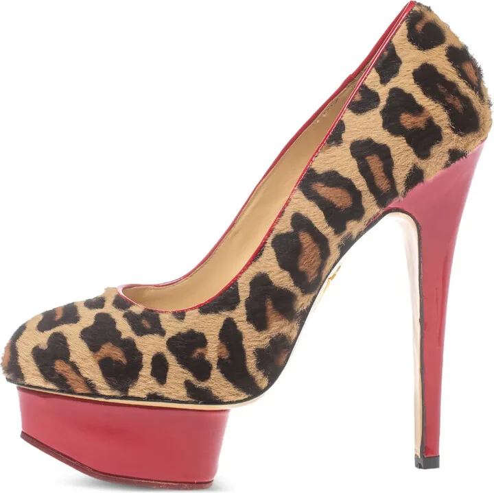 Pre-Owned 140mm Leopard-Print Platform Pumps