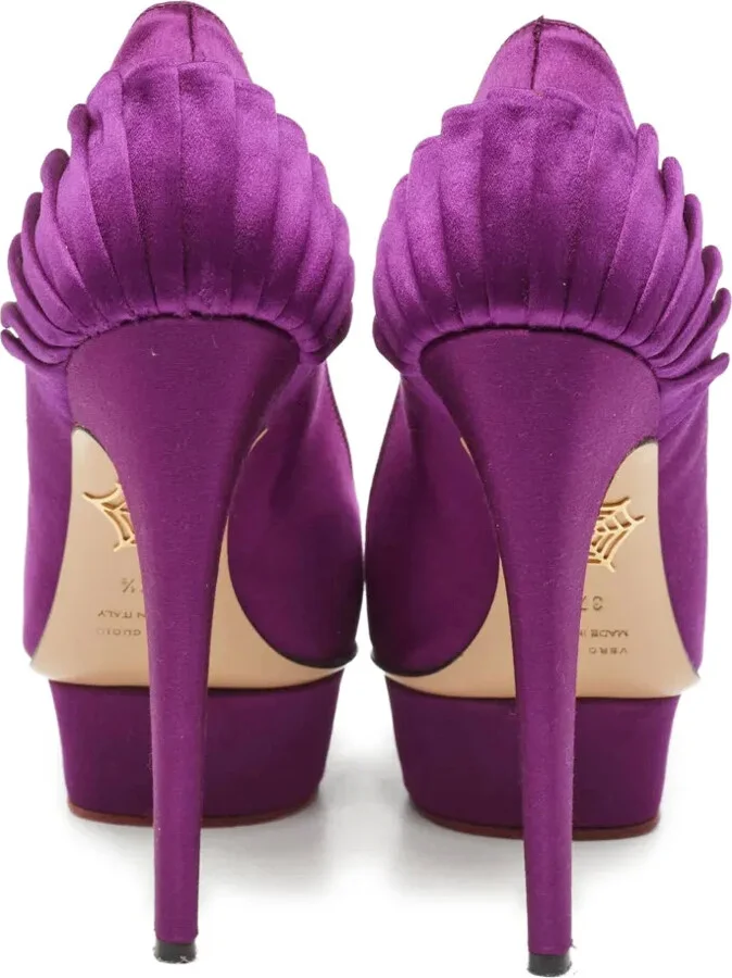 pre-owned 140mm Paloma satin pumps - Image 2