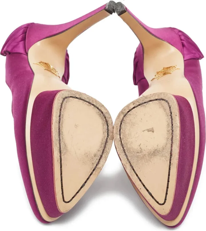 pre-owned 140mm Paloma satin pumps - Image 3