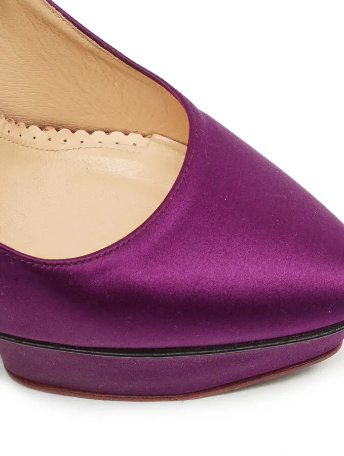 pre-owned 140mm Paloma satin pumps - Image 4